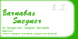 barnabas smegner business card